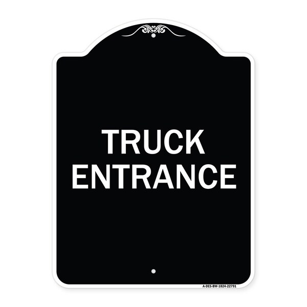 Traffic Entrance Truck Entrance Heavy-Gauge Aluminum Architectural Sign, 24" x 18", BW-1824-22791